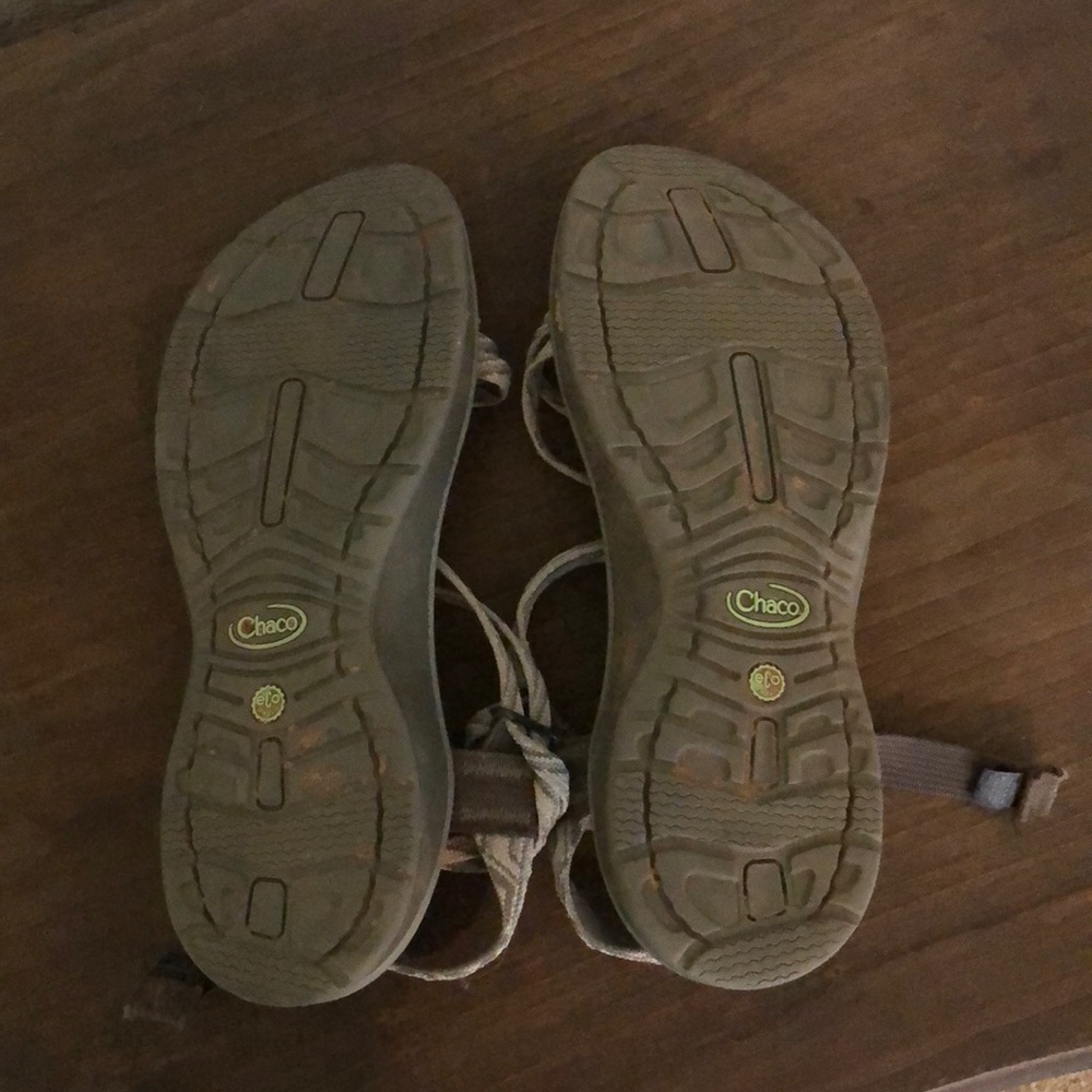 Chaco Gray Sandals With Braided Patterned Straps - image 4